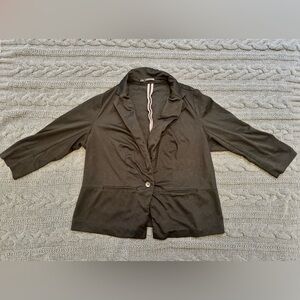 Maurices Black Blazer with 3/4 Sleeves (Women's Plus Size 1)